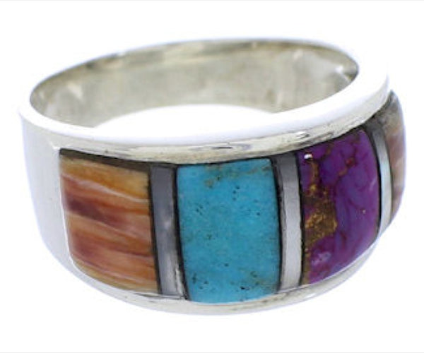 Multicolor Genuine Sterling Silver Ring Size 8-3/4 AS39289